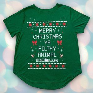 Home Alone Women’s Funny Christmas Tee Shirt Top Size XXL